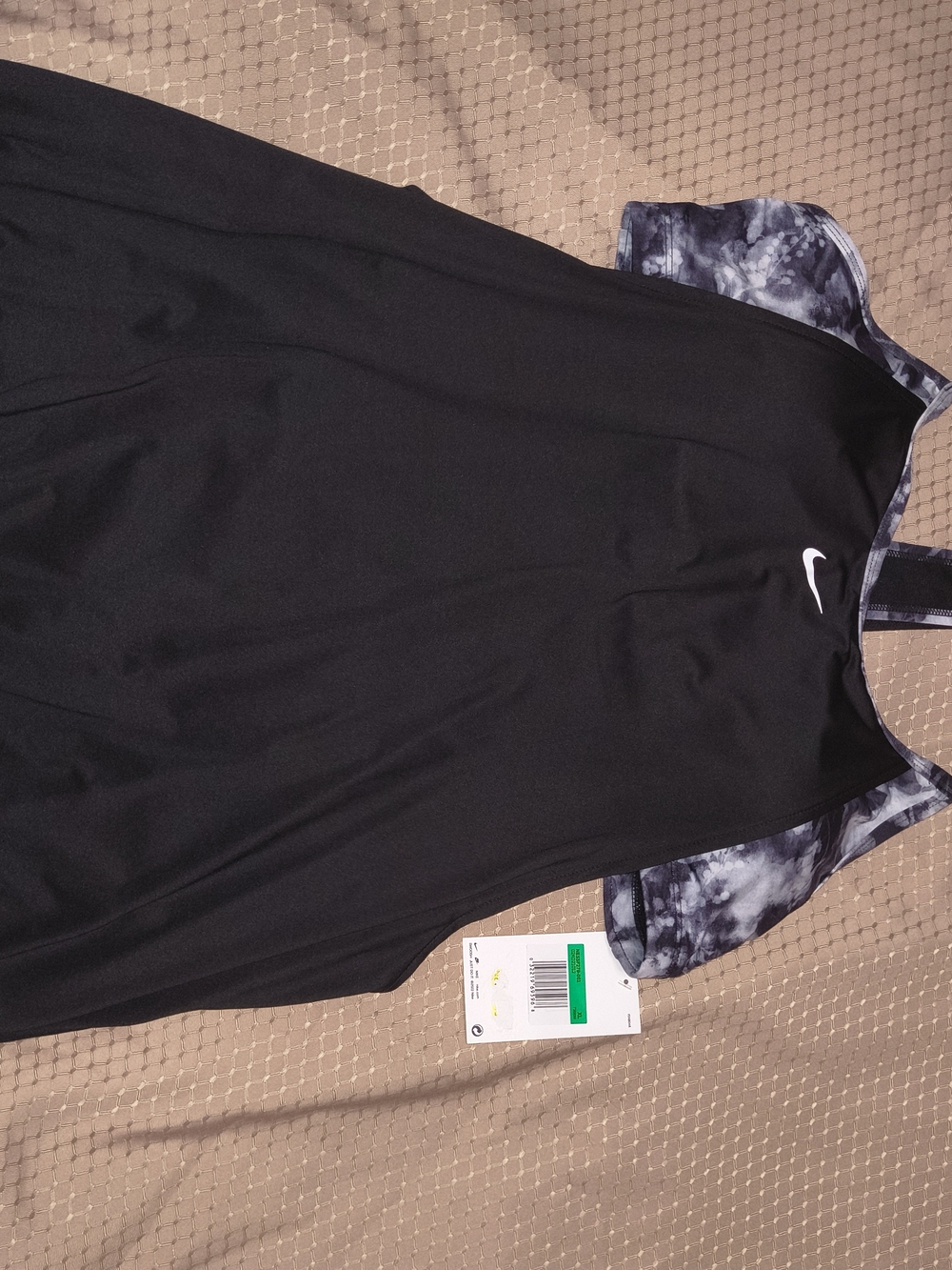 Nike Black Tank with Gray Tie-Dye Straps
